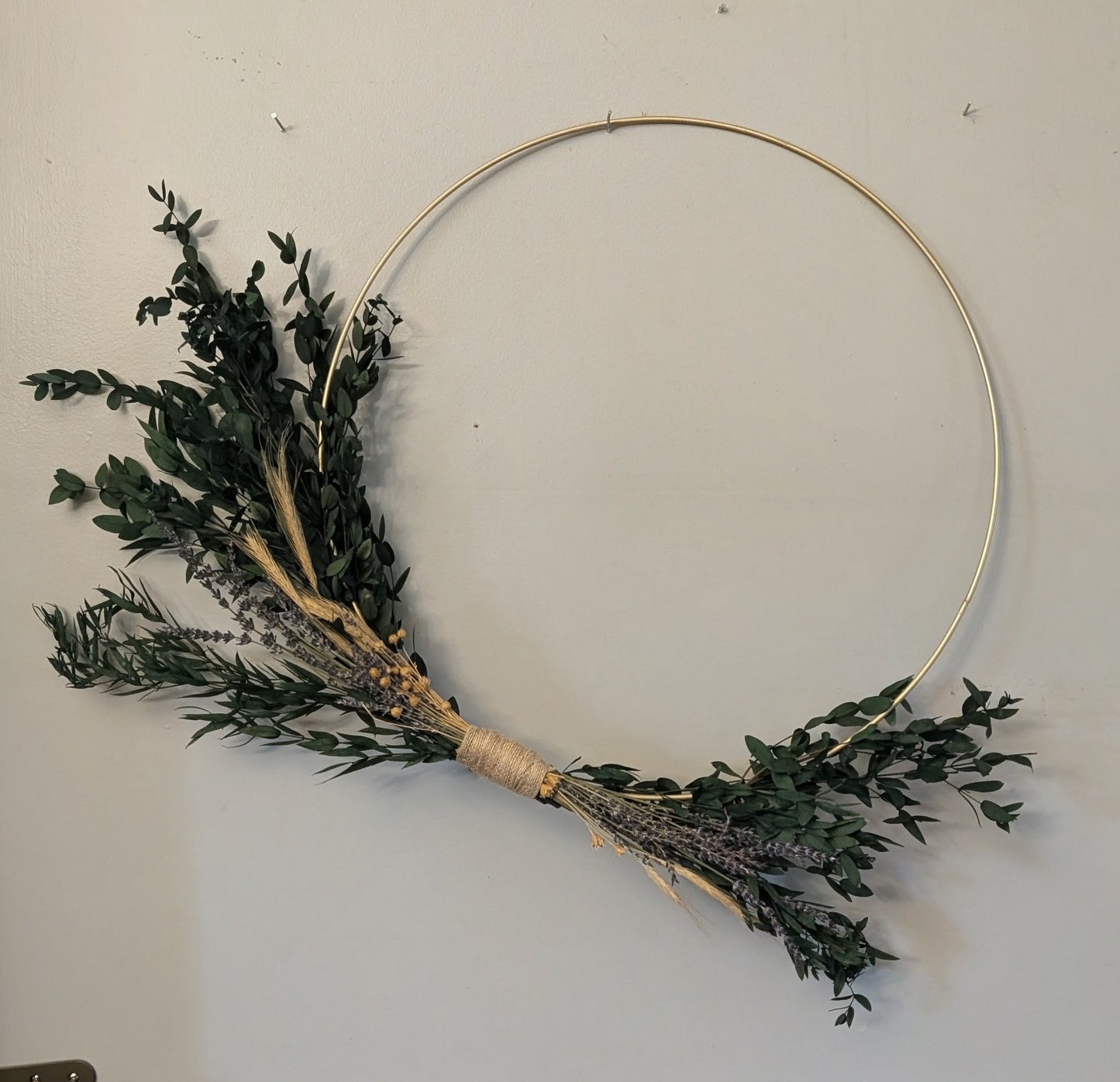 Lavender and eucalyptus Gold Hoop Wreath