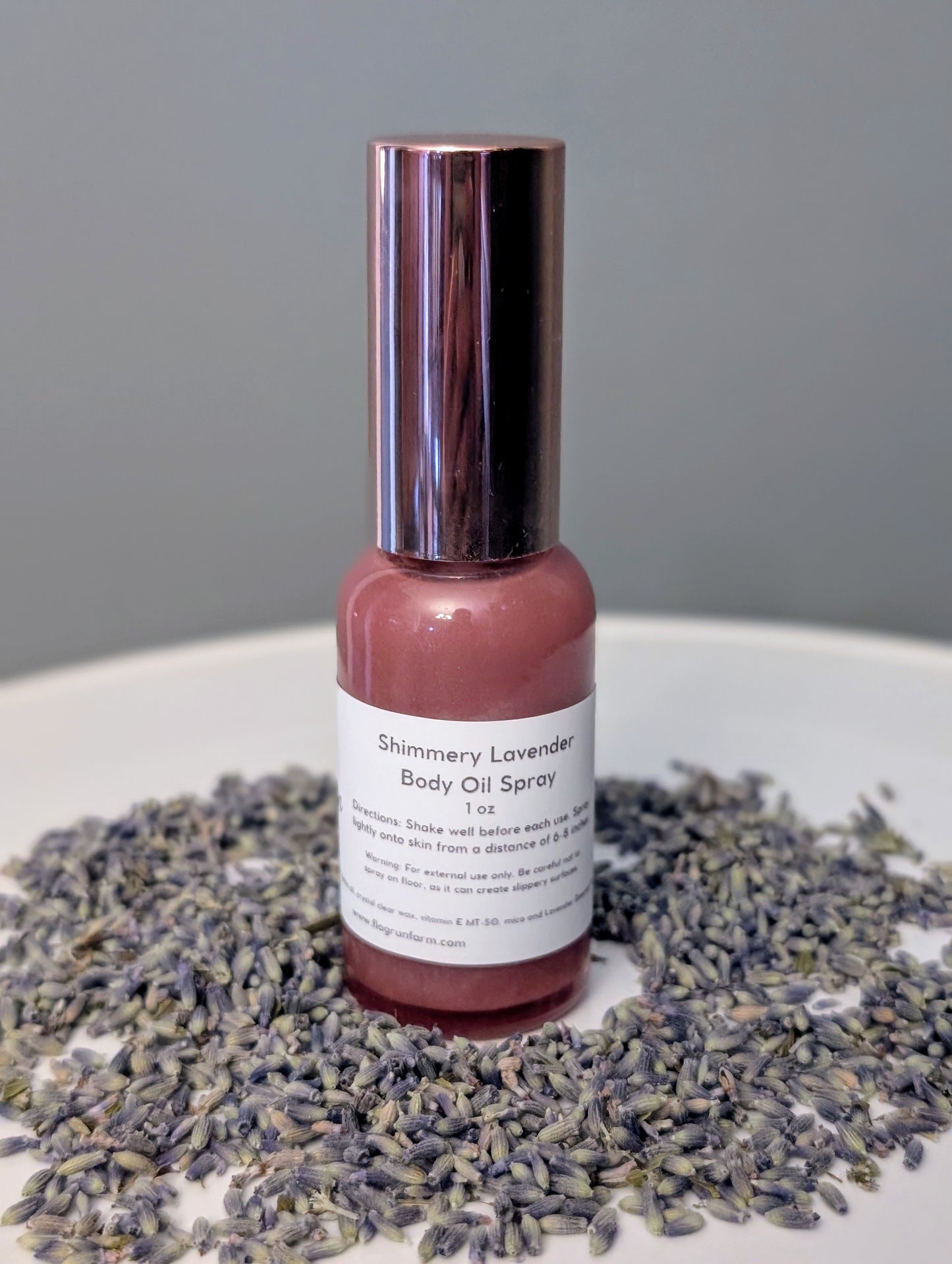 Shimmery Lavender Body Oil Spray