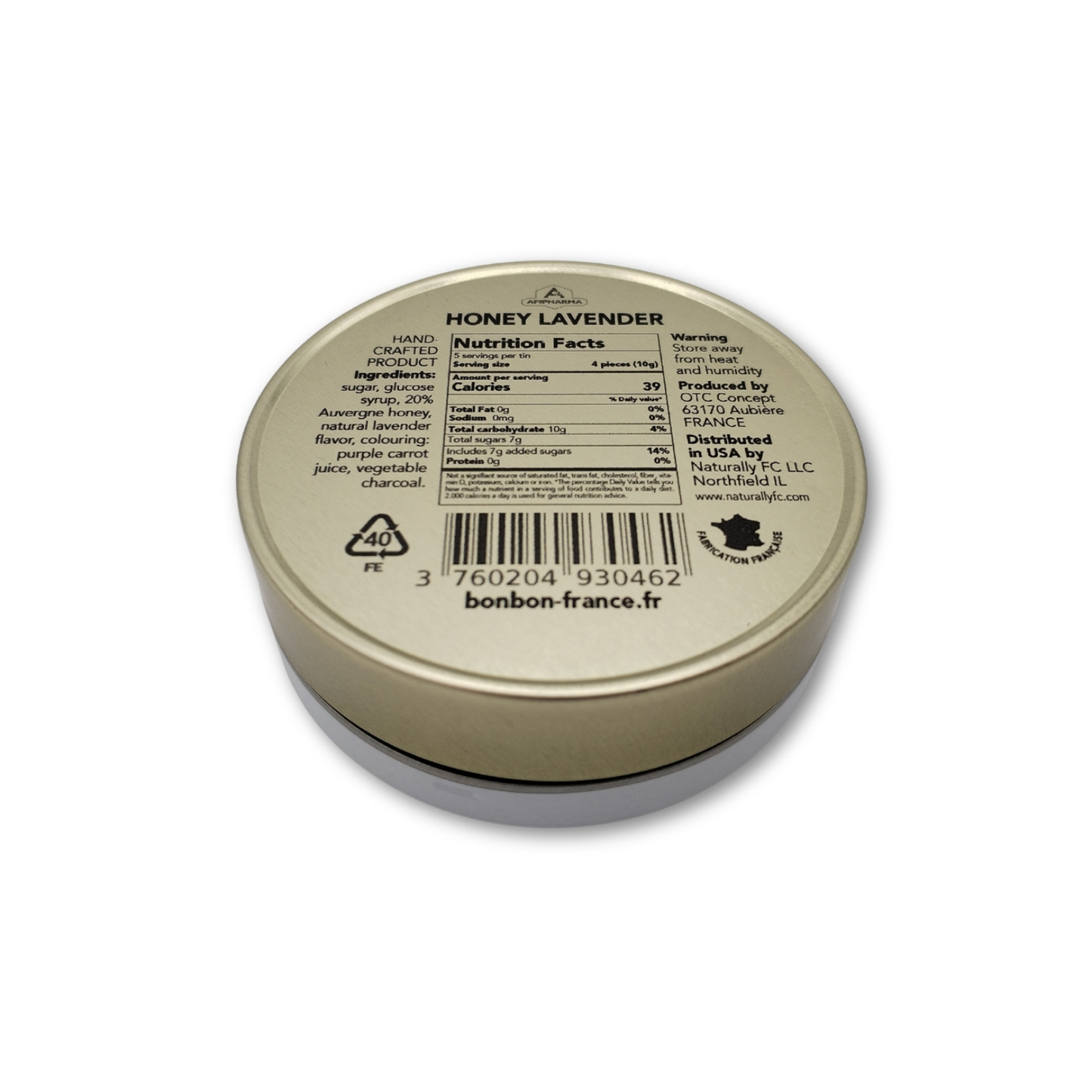 Apipharma Honey Lavender - French Gourmet Natural Candy Tin