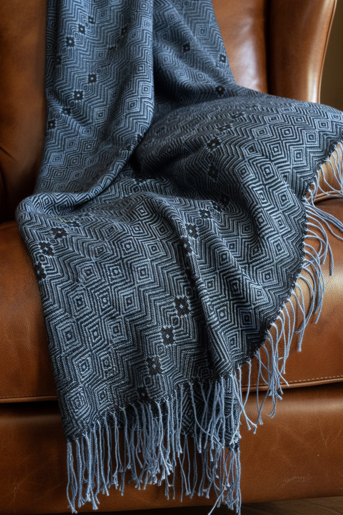 Blue Diamond Alpaca Throw