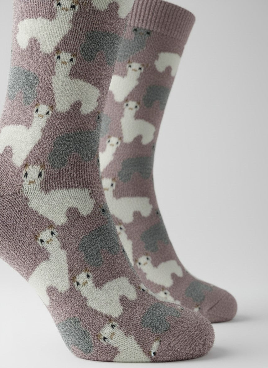 Alpaca Motif Sock