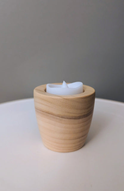 Poplar tea candle holder #277