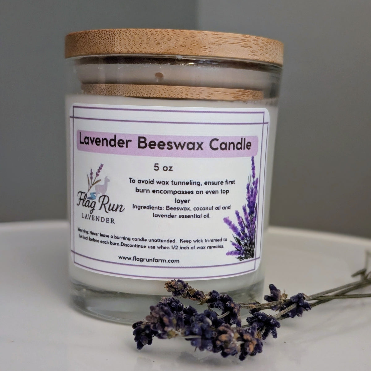 Lavender Beeswax Candle