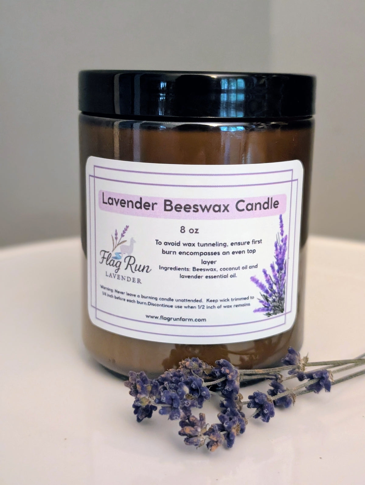 Lavender Beeswax Candle