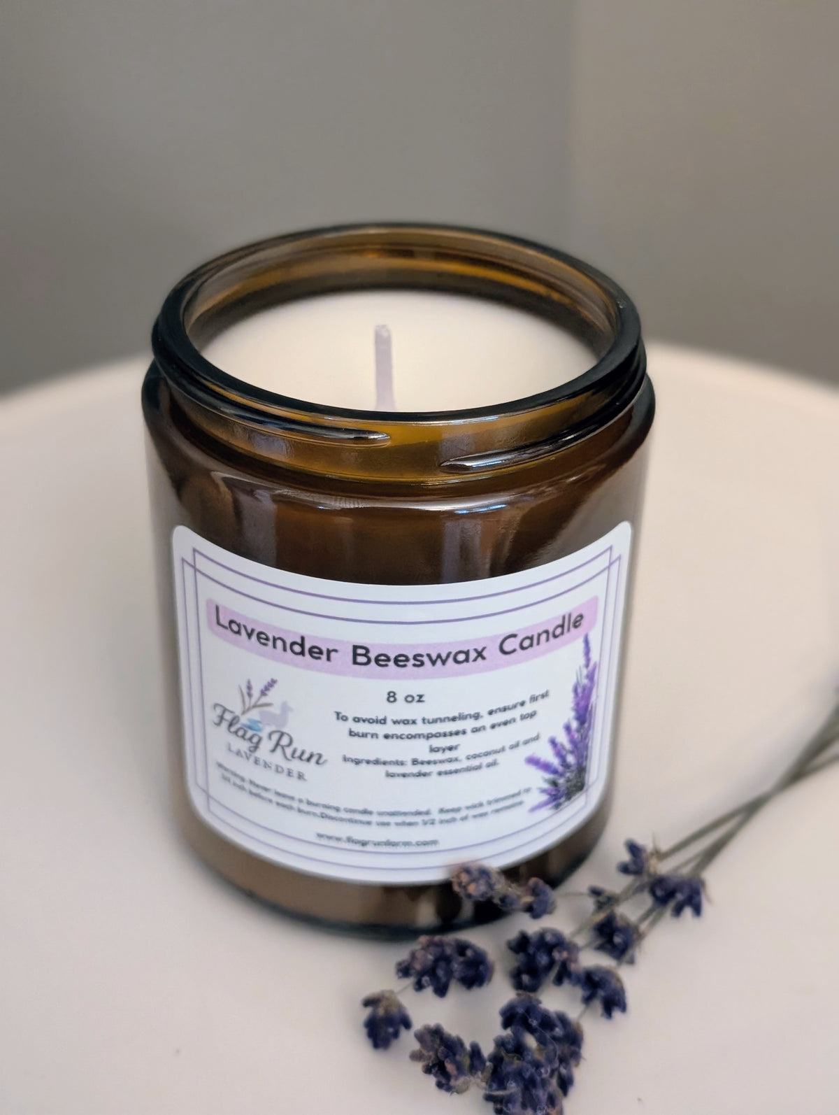 Lavender Beeswax Candle