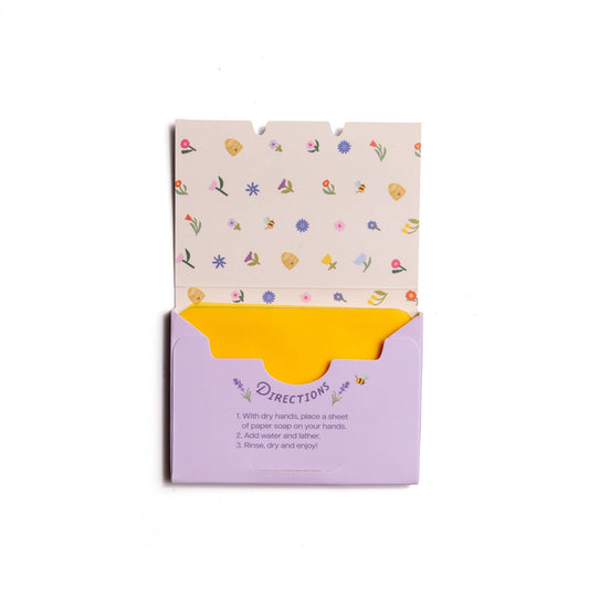 Paper Soap – Lavender Honey Scent, Travel Size, 50 Sheets