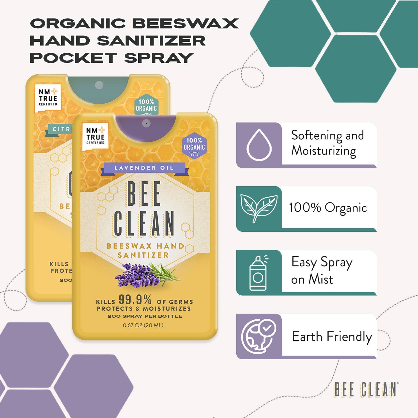 Bee Clean Organic Beeswax Lavender Hand Sanitizer