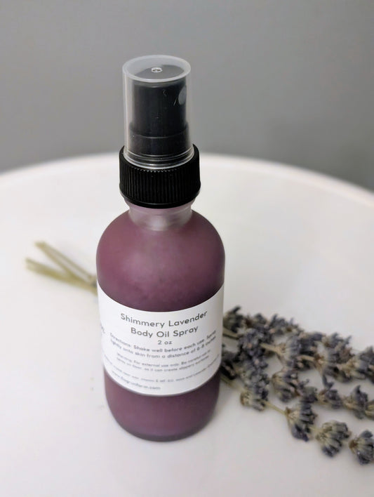 Shimmery Lavender Body Oil Spray