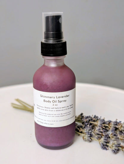 Shimmery Lavender Body Oil Spray