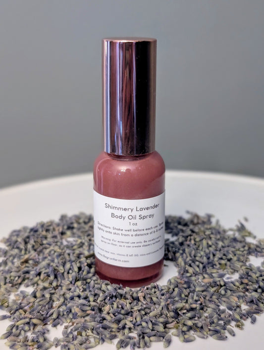 Shimmery Lavender Body Oil Spray