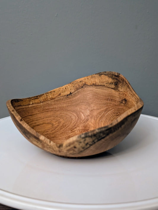 Natural Edge Figured Red Oak Decorative Bowl