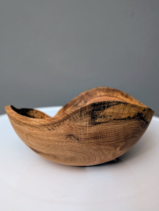 Natural Edge Figured Red Oak Decorative Bowl
