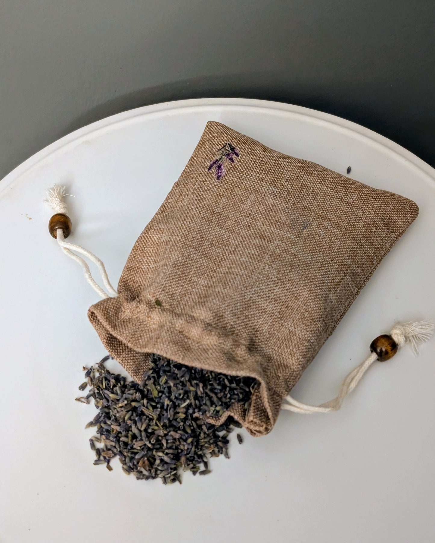 Lavender Burlap Satchel