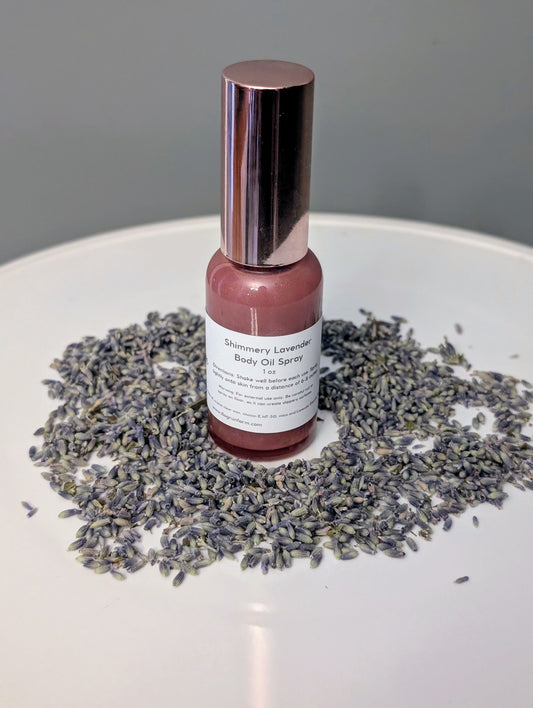 Shimmery Lavender Body Oil Spray