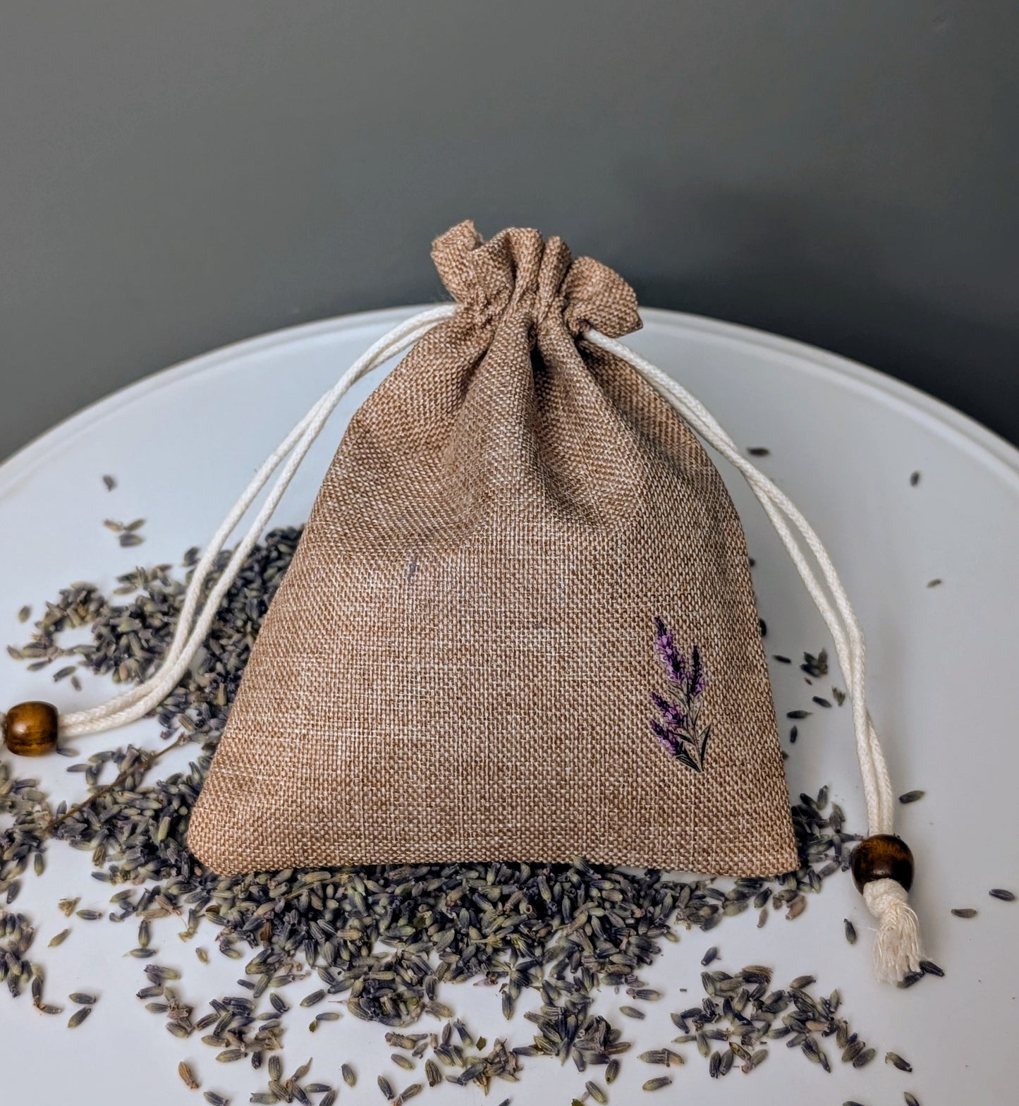 Lavender Burlap Satchel